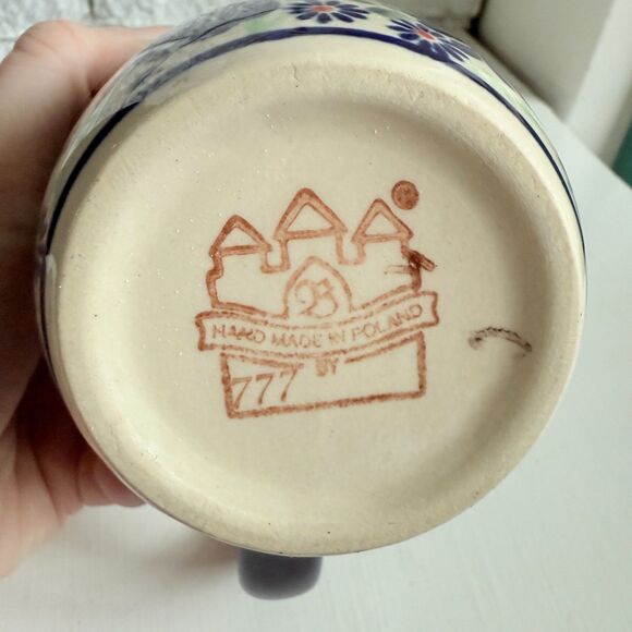 Blue Rose Polish Pottery 12 oz. Mug Handcrafted Boleslawiec Stoneware by Zaklady - Picture 6 of 6